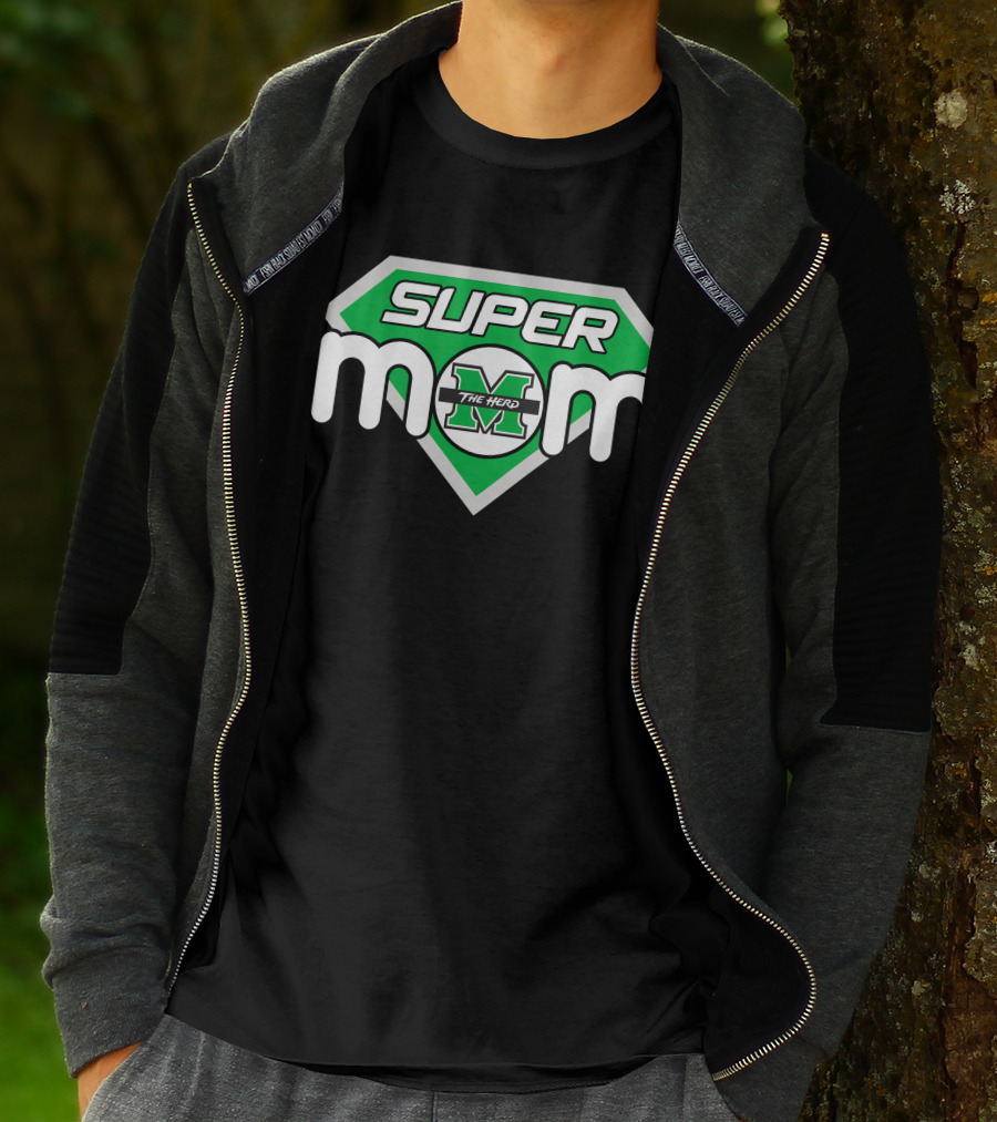 Marshall Thundering Herd Super Mom Logo With The Herd T-Shirt