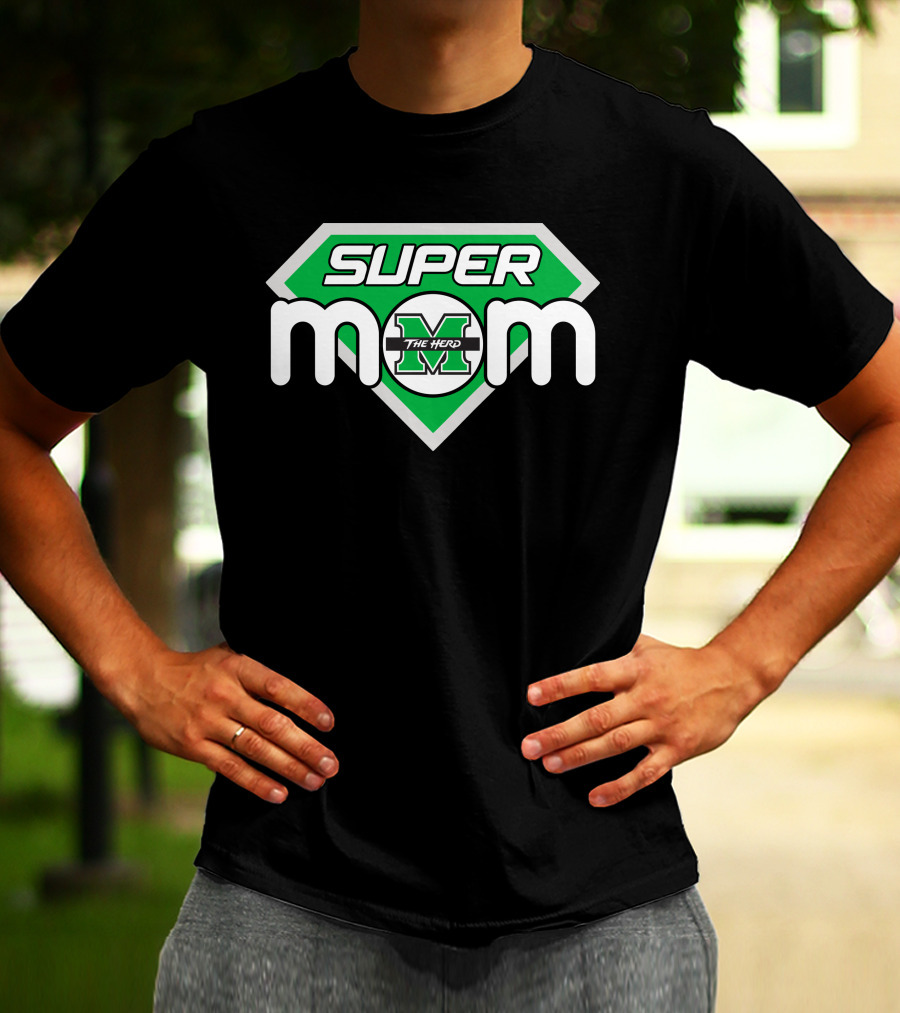 Marshall Thundering Herd Super Mom Logo With The Herd T-Shirt