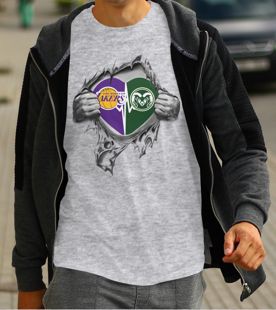 Los Angeles Lakers Colorado State Rams Heart In My Heart T-Shirt