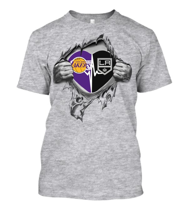 Lakers Los Angeles Kings Heart Love T-Shirt