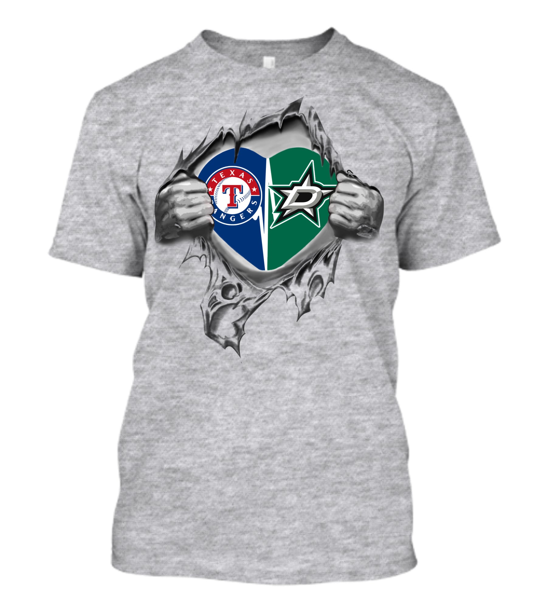 Texas Rangers Dallas Stars Heart T-Shirt