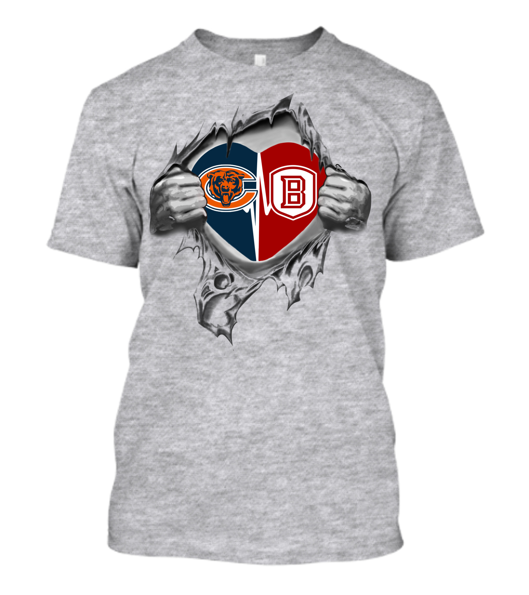 Chicago Bears And Bradley Braves Heart T-Shirt