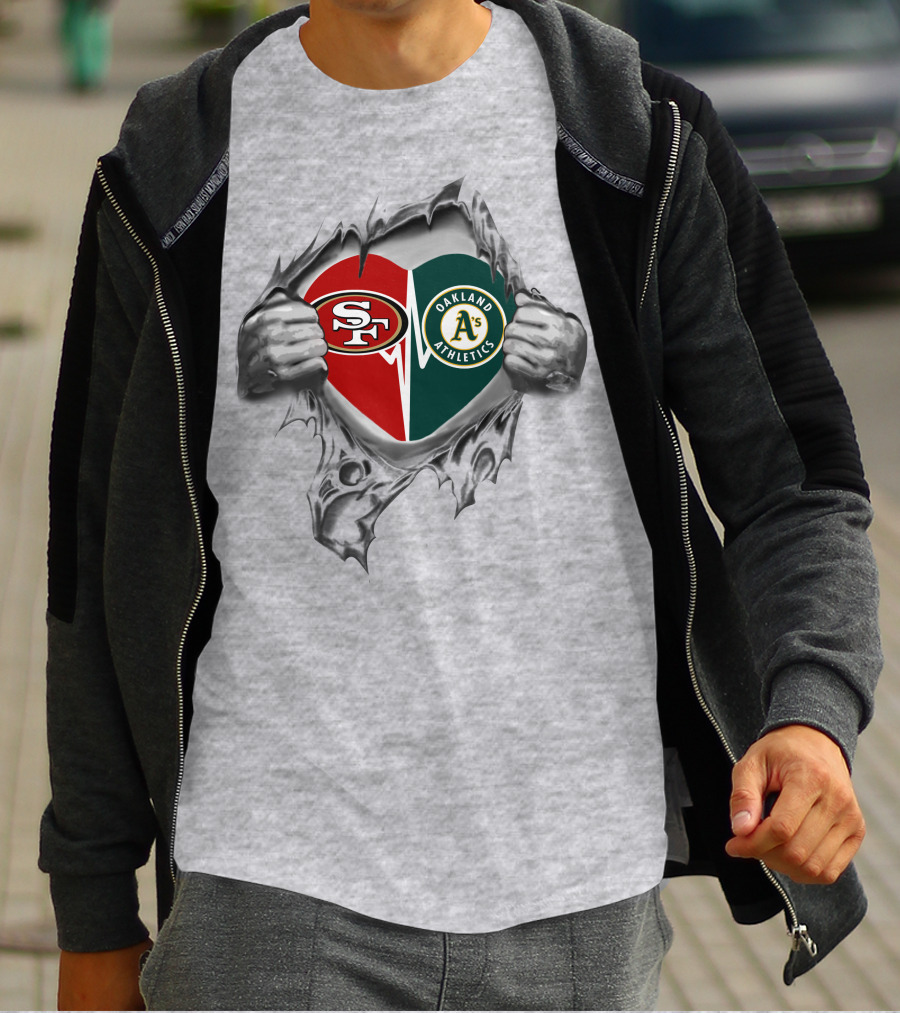 San Francisco 49ers Oakland Athletics It's In My Heart 284-Front T-Shirt