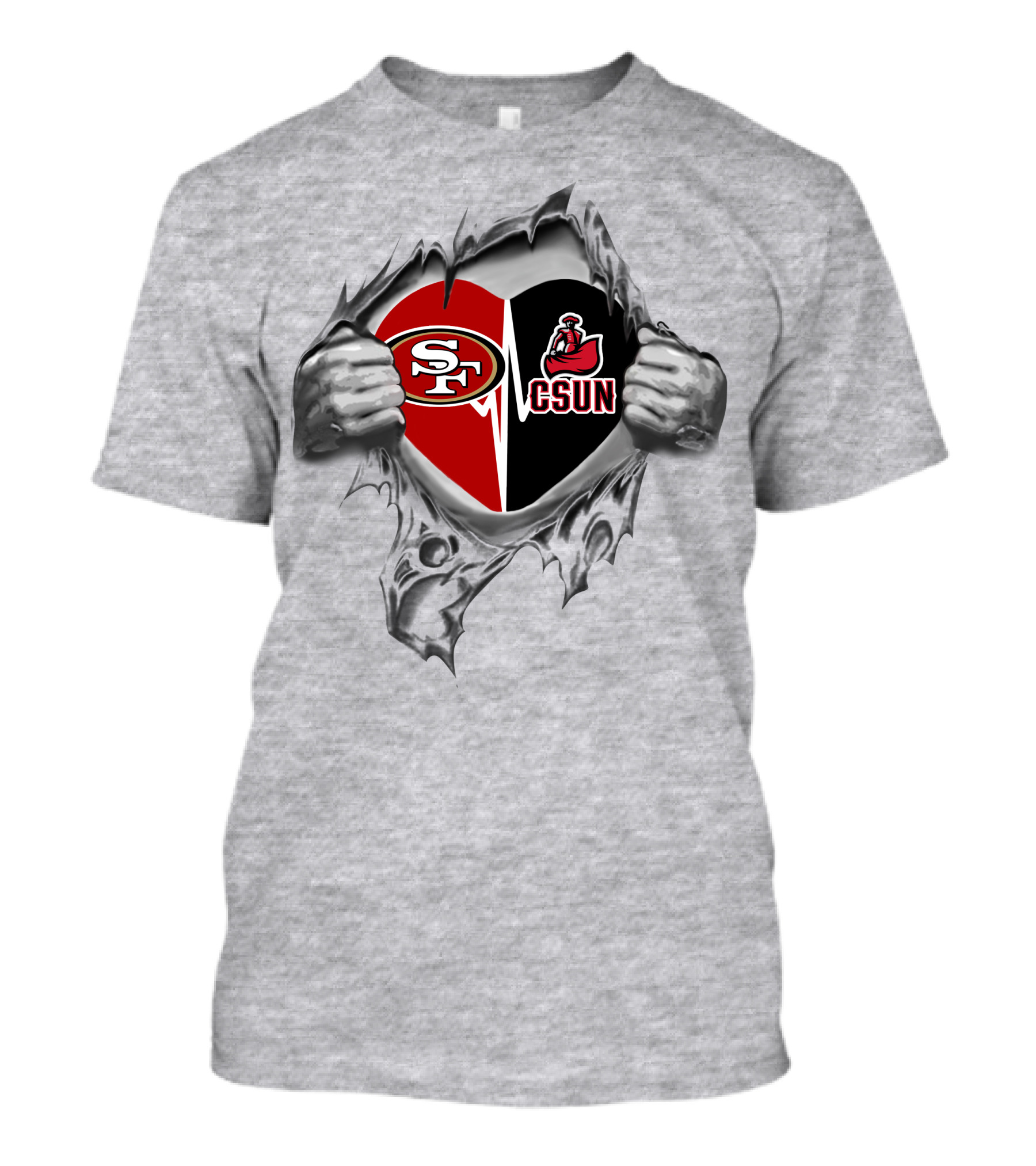 49ers Csun Matadors Heart T-Shirt