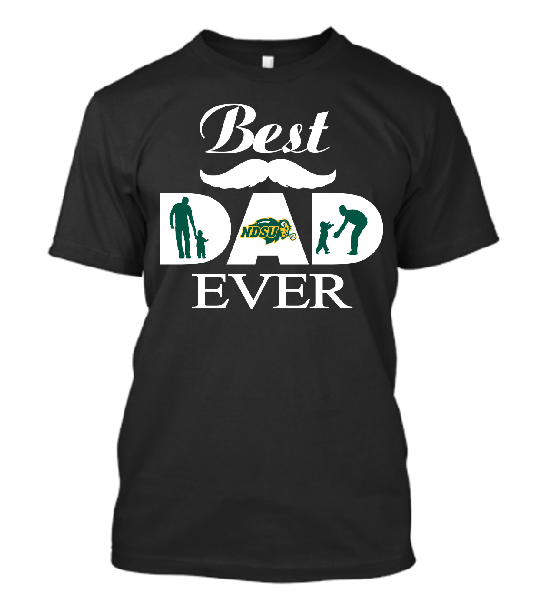 Best Dad Ever Ndsu Bison Family Silhouette T-Shirt