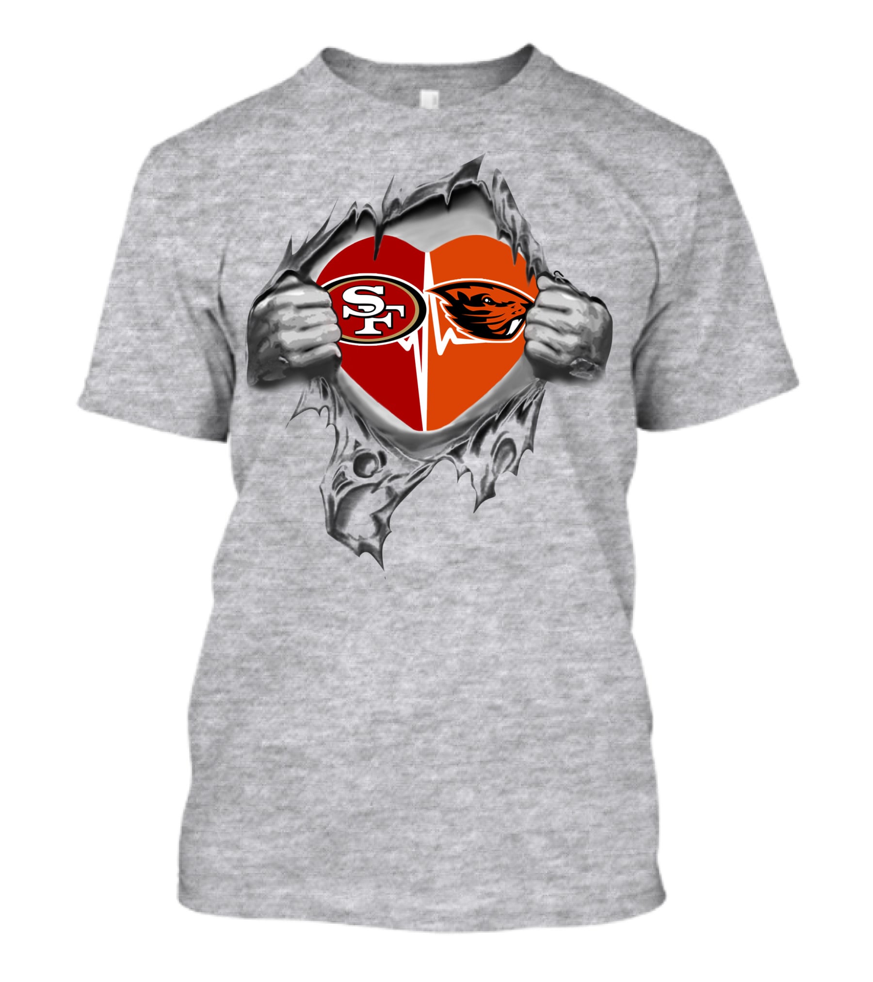 49ers Oregon State Beavers Heart Design It's In My Heart T-Shirt