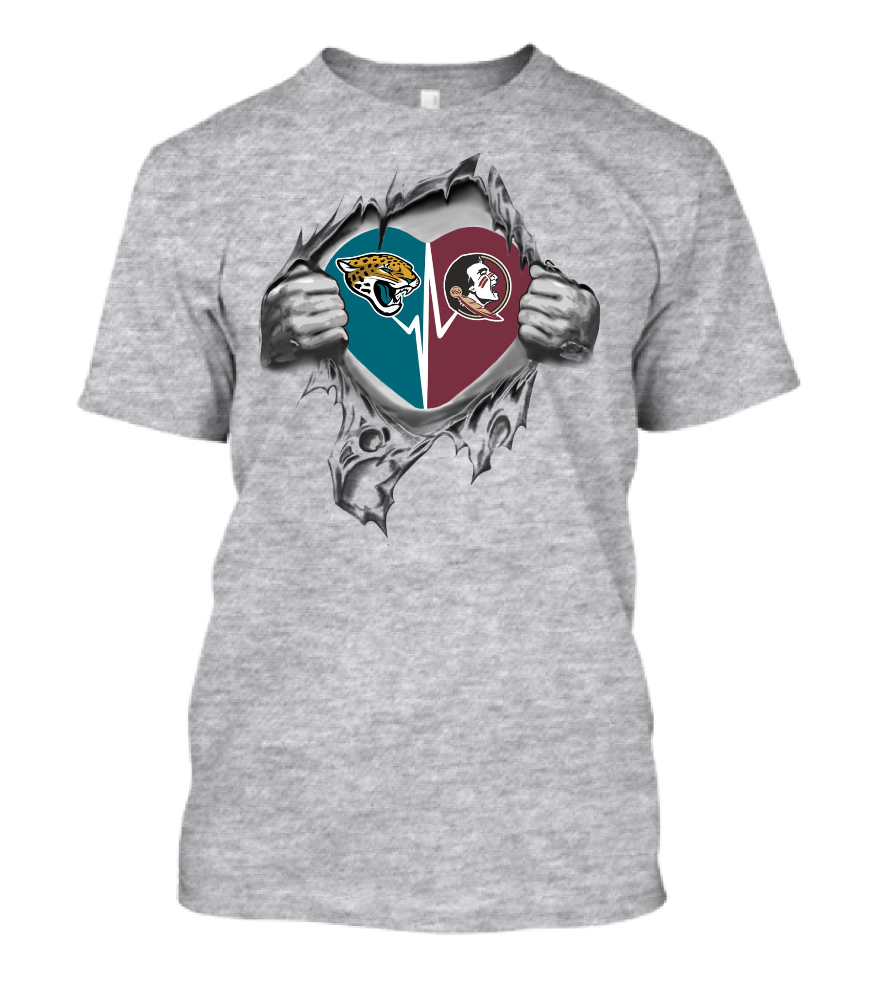 Jacksonville Jaguars Florida State Seminoles Heart In My Chest T-Shirt