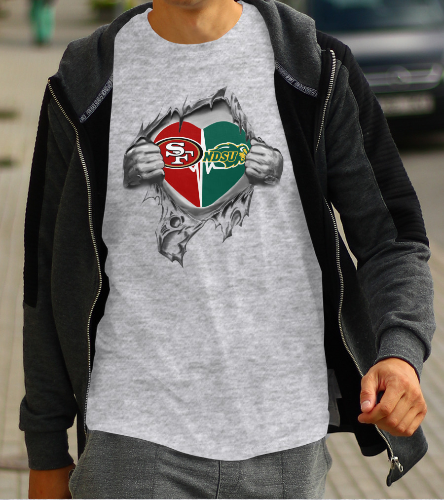 49ers Ndsu Bison Heart T-Shirt