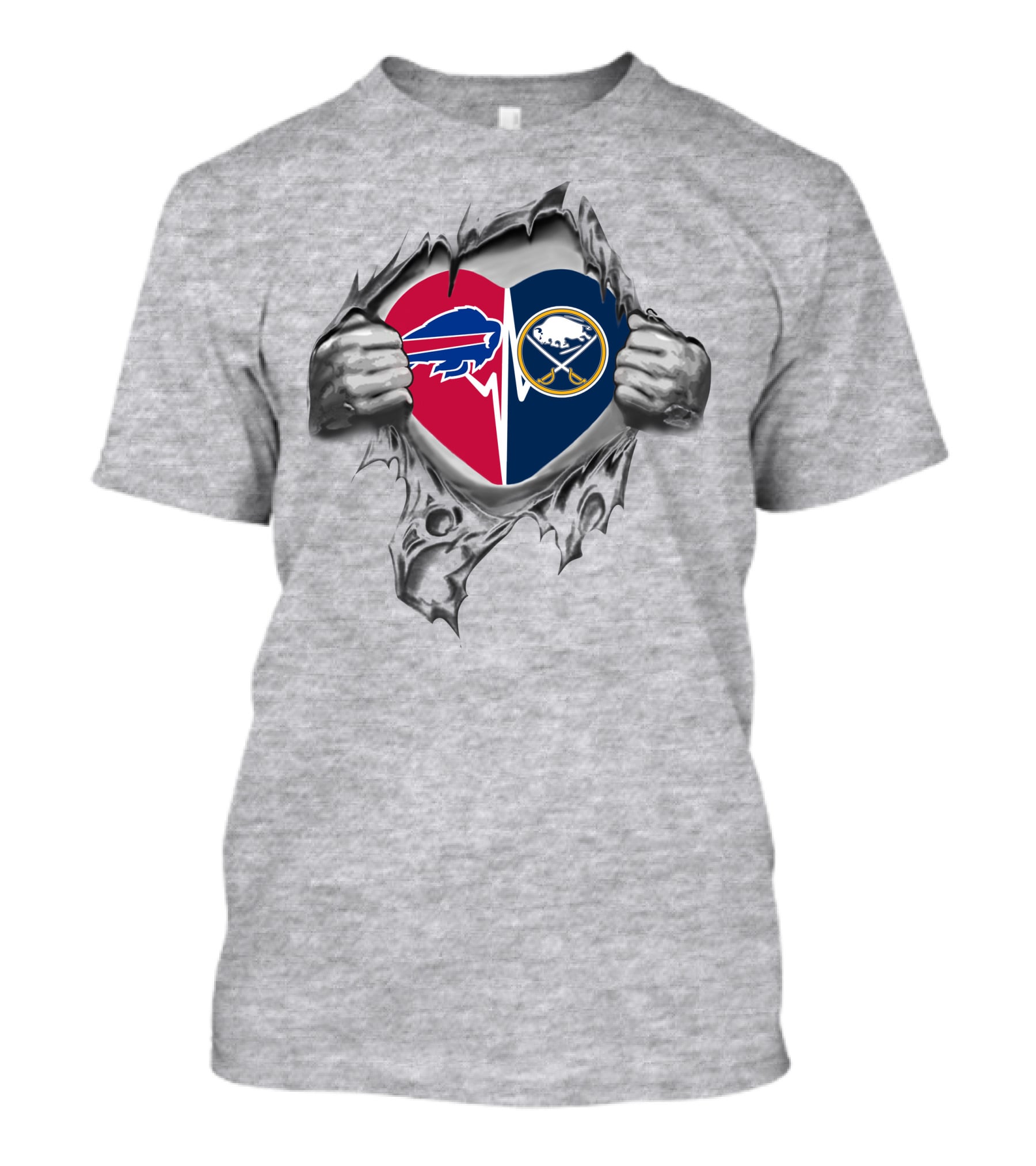 Buffalo Bills Sabres Heartbeat T-Shirt