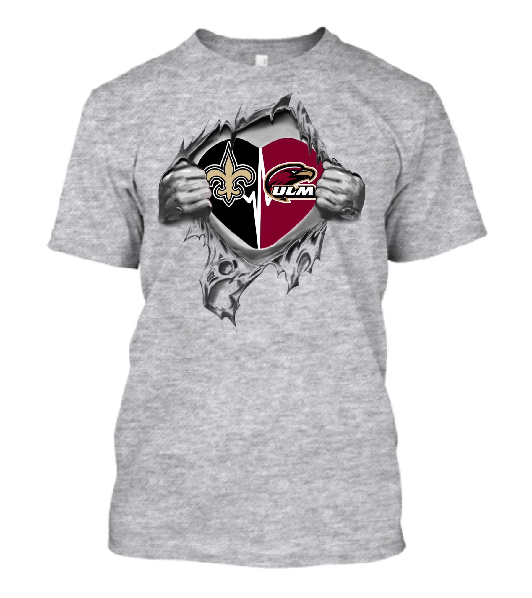 Saints Heartbeat Ul Monroe Warhawks Pride T-Shirt