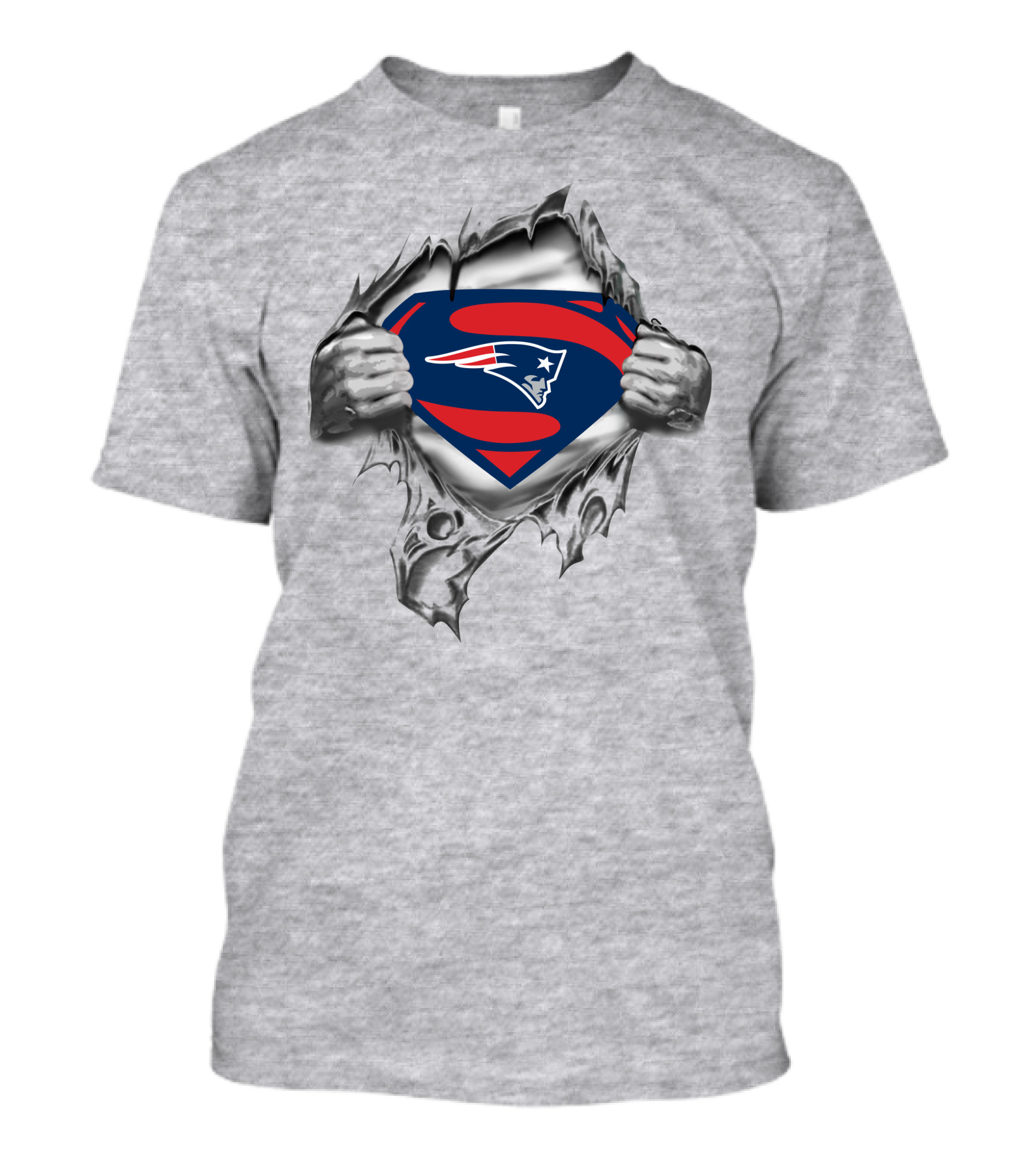 New England Patriots Superman Logo Rip T-Shirt