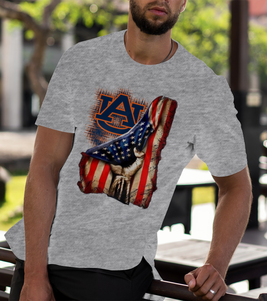 Auburn Tigers American Flag Patriotic T-Shirt
