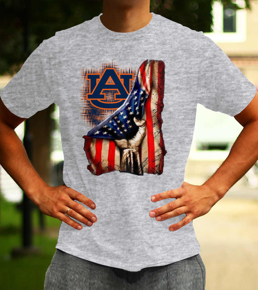Auburn Tigers American Flag Patriotic T-Shirt
