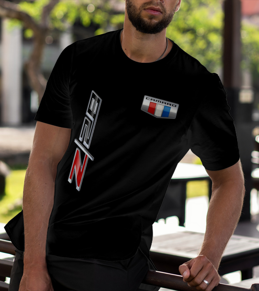 Camaro Z28 Logo With Red White Blue Emblem T-Shirt