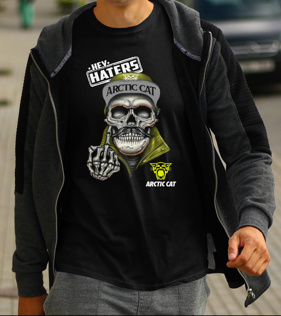 Hey Haters Arctic Cat Skull With Arctic Cat T-Shirt