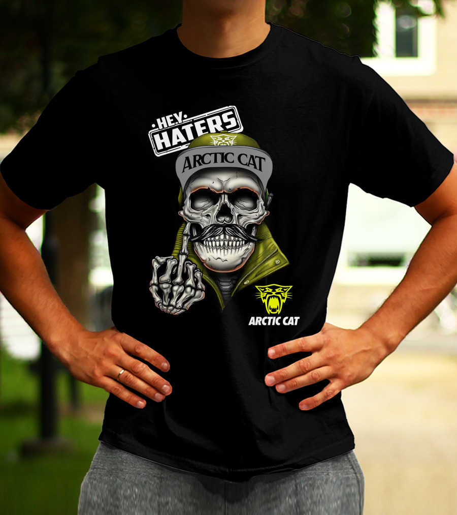 Hey Haters Arctic Cat Skull With Arctic Cat T-Shirt