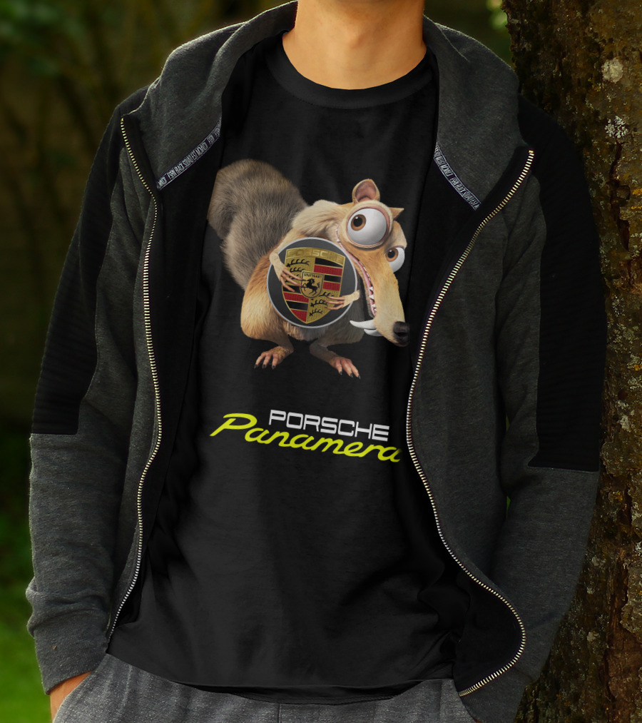 Porsche Panamera Scrat Holding Emblem T-Shirt