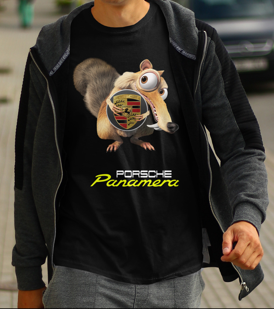 Porsche Panamera Scrat Holding Emblem T-Shirt