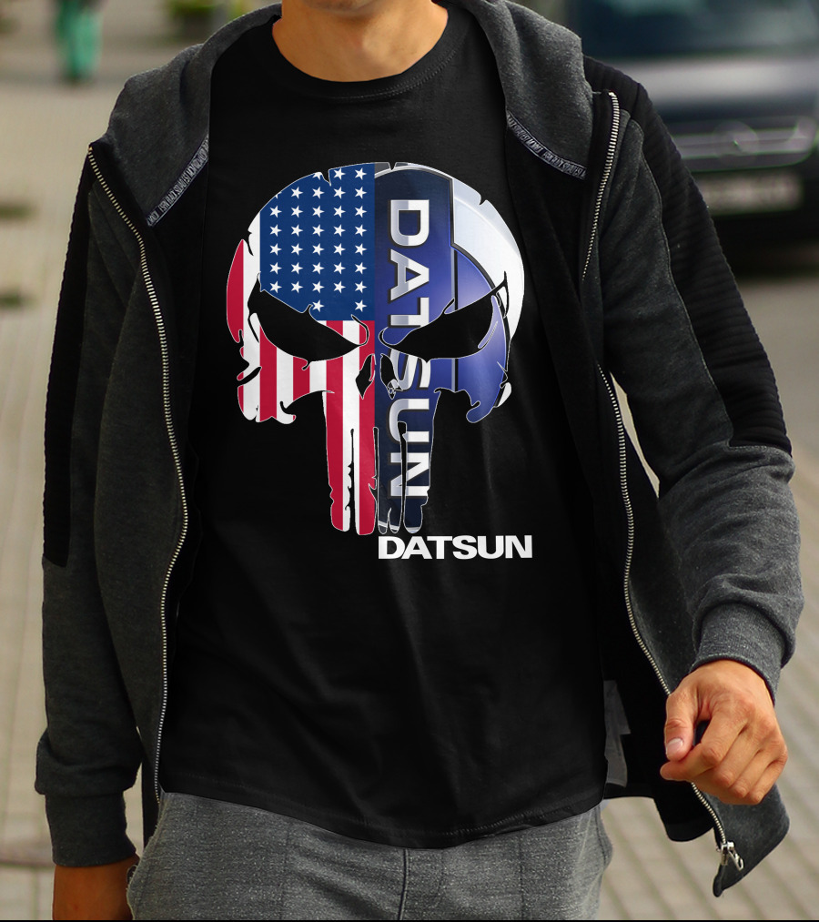 Datsun Punisher Skull American Flag T-Shirt