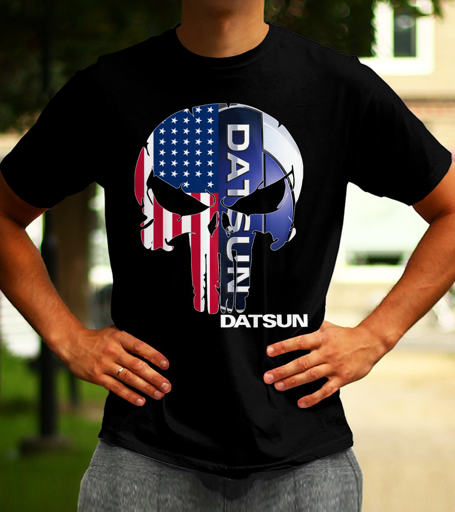 Datsun Punisher Skull American Flag T-Shirt