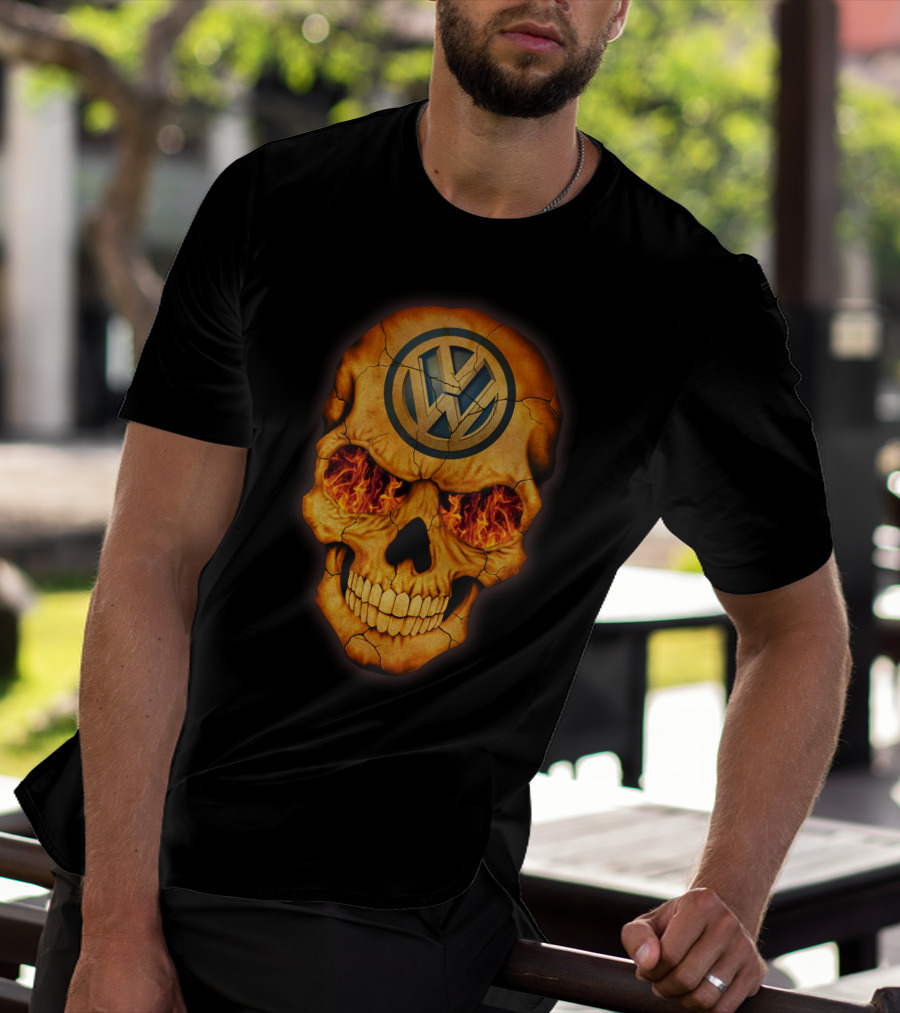 VOLKWAGEN Skull Flaming Eyes T-Shirt