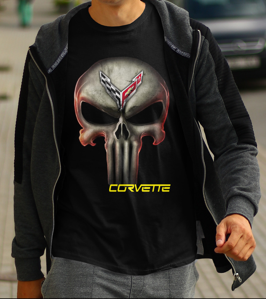 Corvette C8 Logo Skull T-Shirt