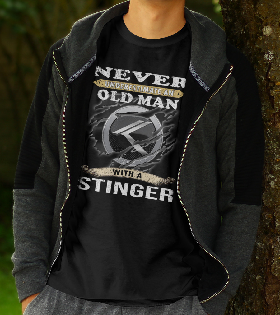 NEVER UNDERESTIMATE AN OLD MAN WITH A STINGER T-Shirt