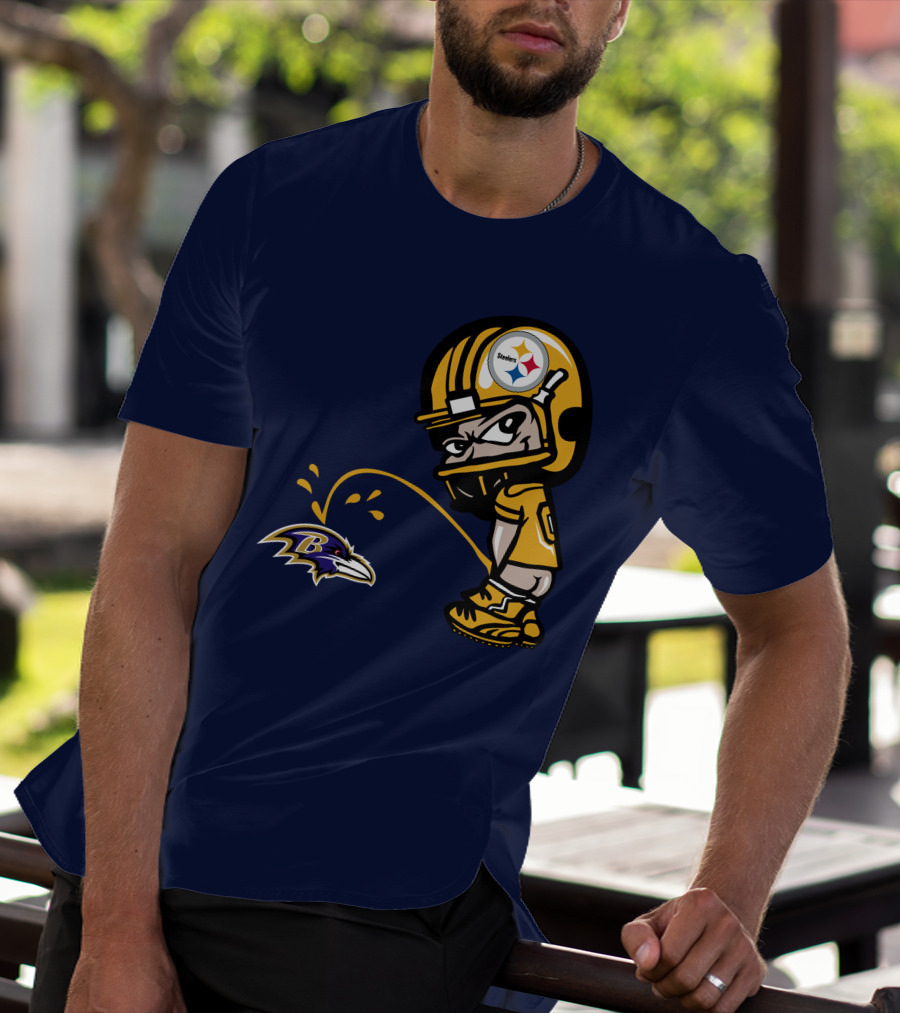 Steelers Vs. Ravens Rivalry Cartoon Helmet T-Shirt