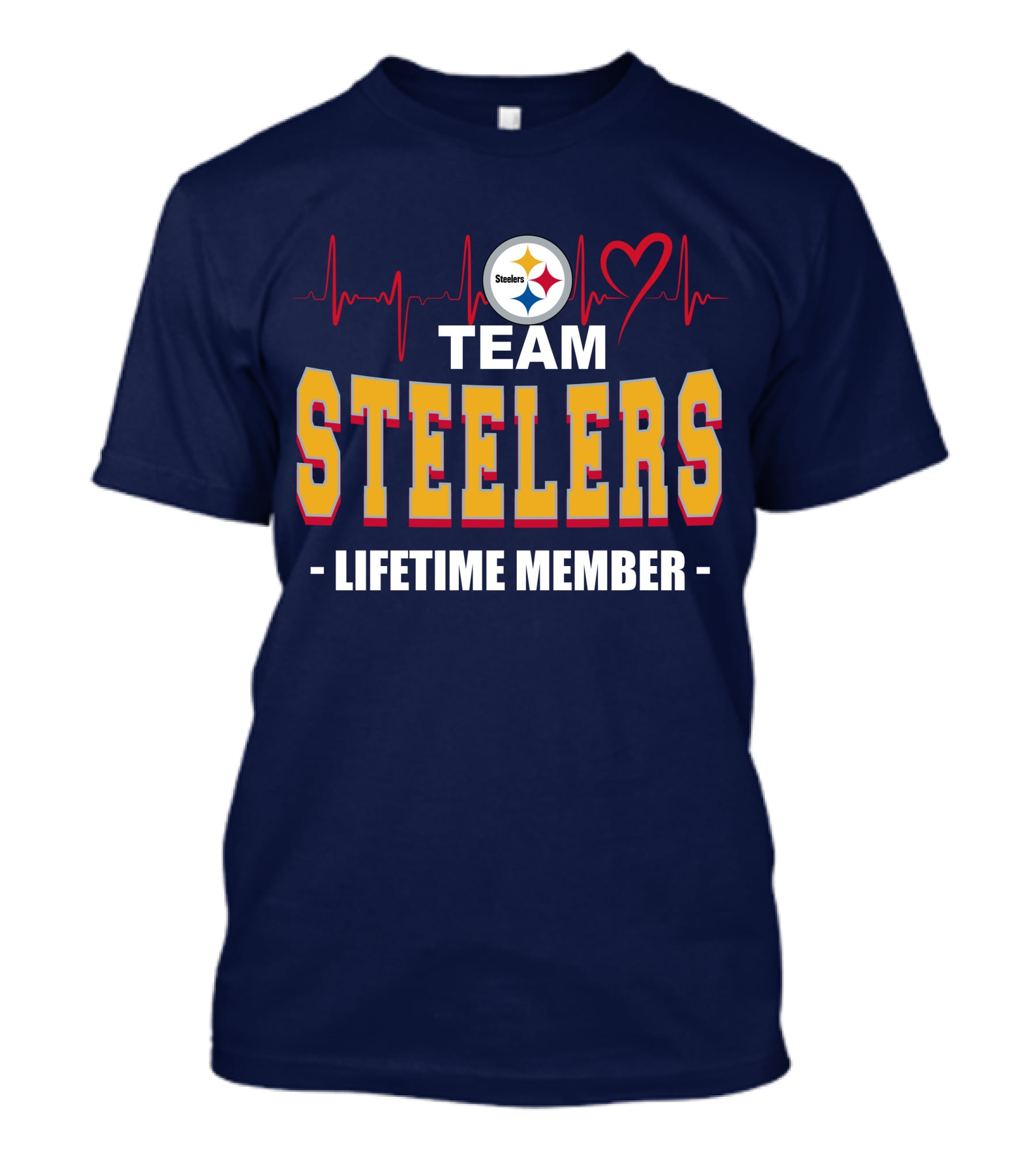 Team Steelers Lifetime Member Pittsburgh Steelers Heartbeat T-Shirt