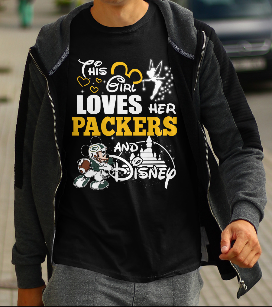 This Girl Loves Her Packers And Disney T-Shirt