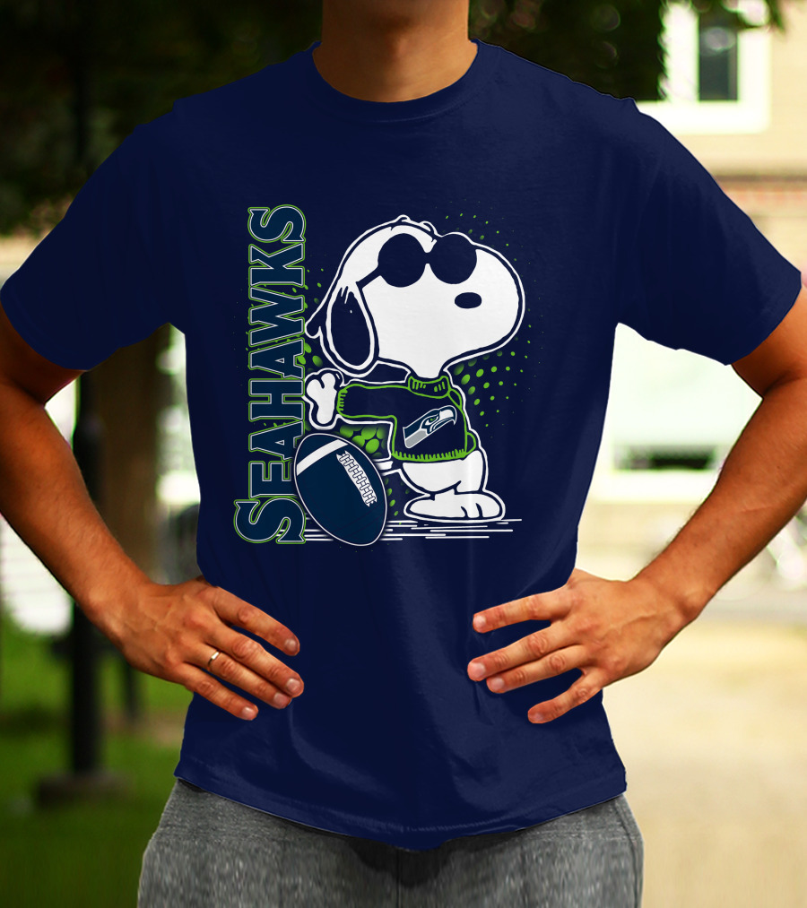 Seattle Seahawks Snoopy Football T-Shirt
