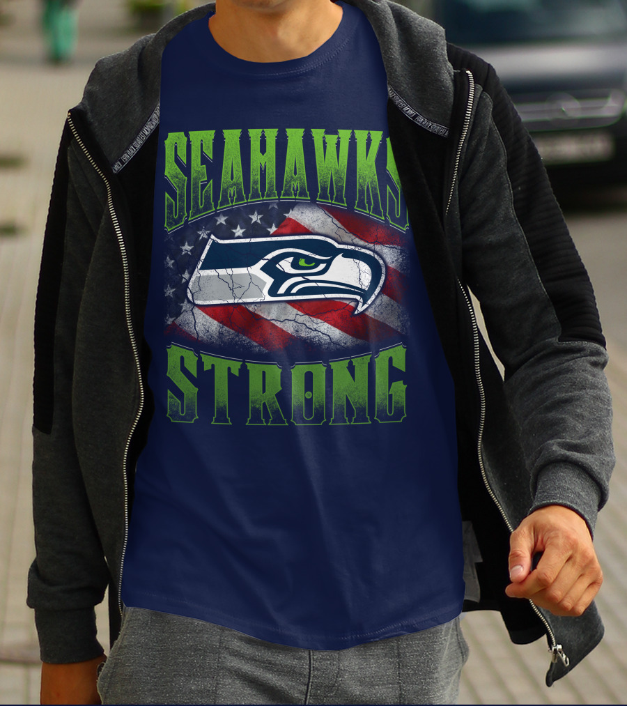 Seattle Seahawks Strong American Flag T-Shirt