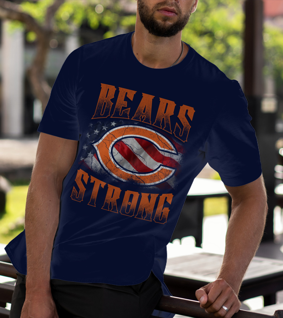 Bears Strong American Flag Chicago Bears T-Shirt