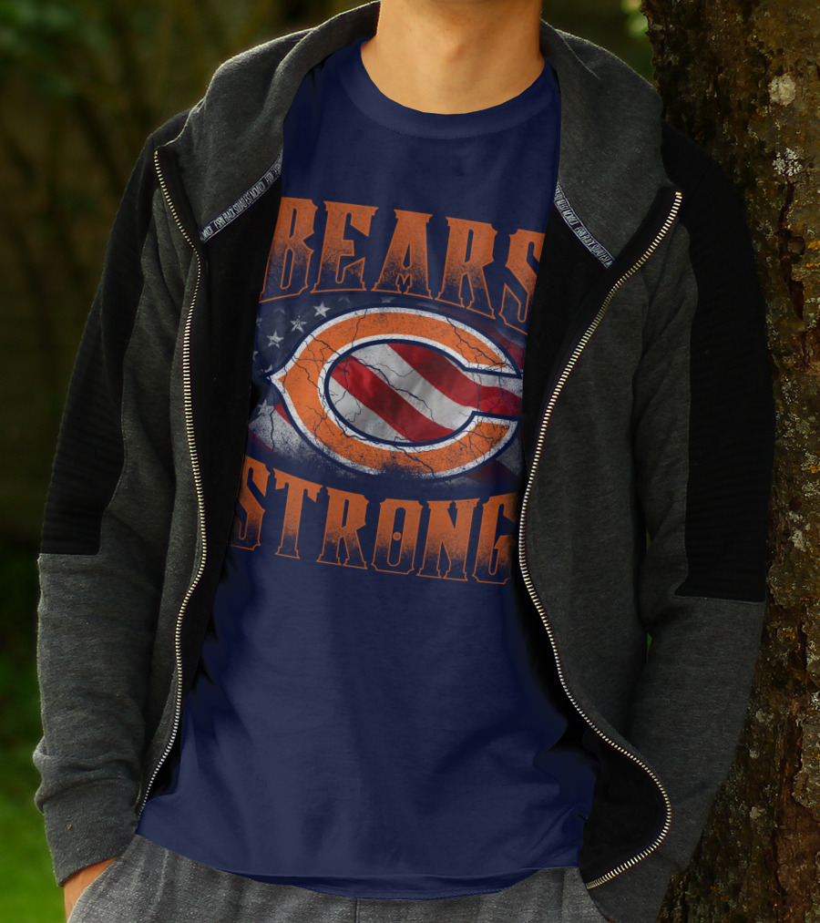 Bears Strong American Flag Chicago Bears T-Shirt