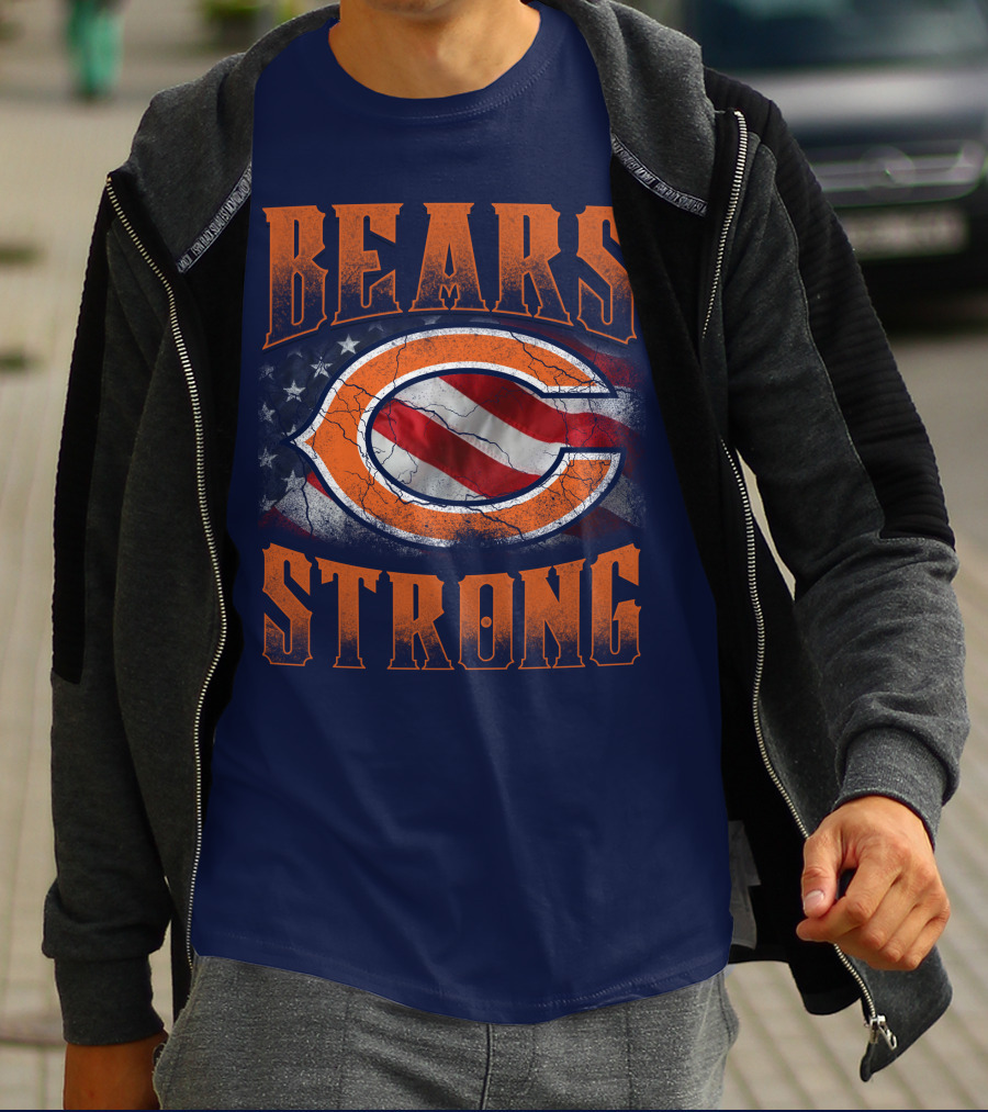 Bears Strong American Flag Chicago Bears T-Shirt