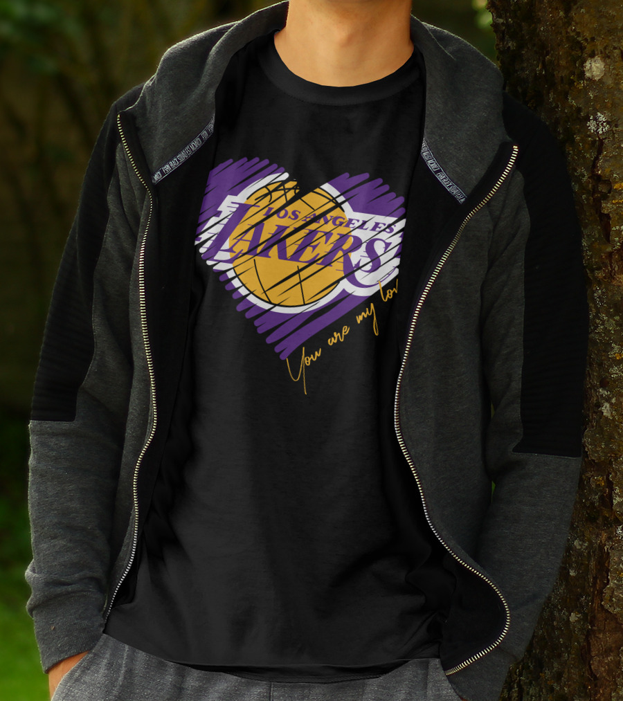 Los Angeles Lakers You Are My Love Heart Basketball T-Shirt