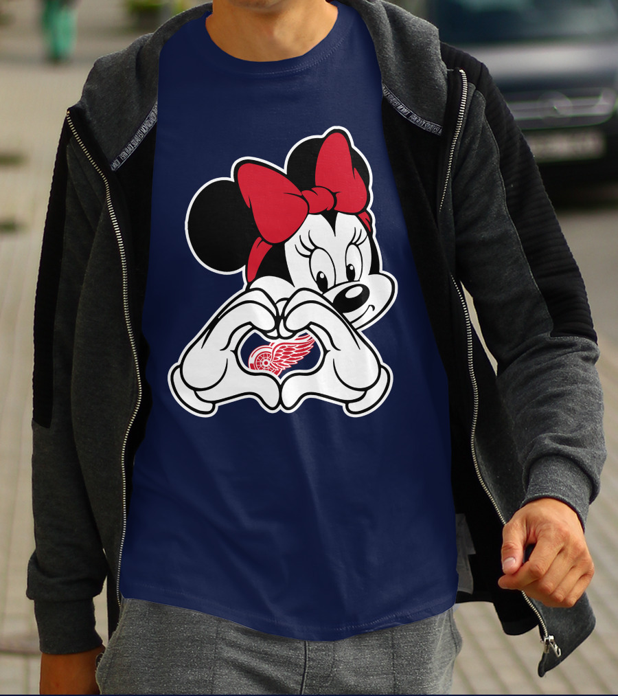 Minnie Mouse Heart Detroit Red Wings T-Shirt