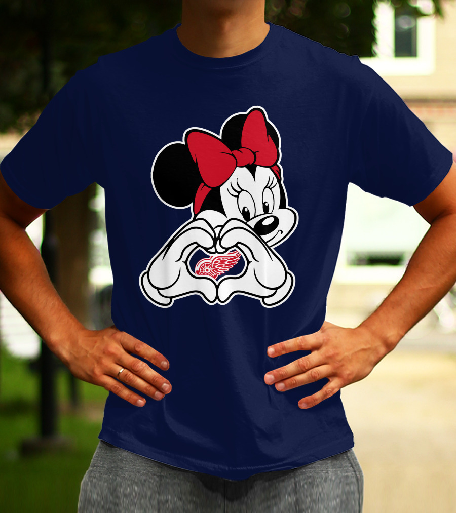 Minnie Mouse Heart Detroit Red Wings T-Shirt