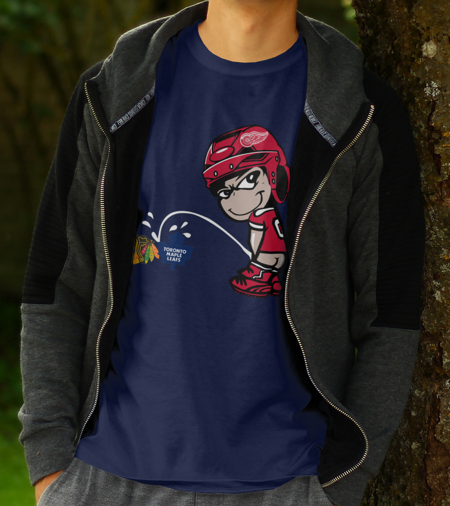 Detroit Redwings Rivalry Humor With Chicago Blackhawks And Toronto Maple Leafs T-Shirt