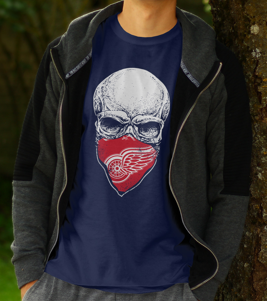 Detroit Redwings Skull Logo Bandana T-Shirt