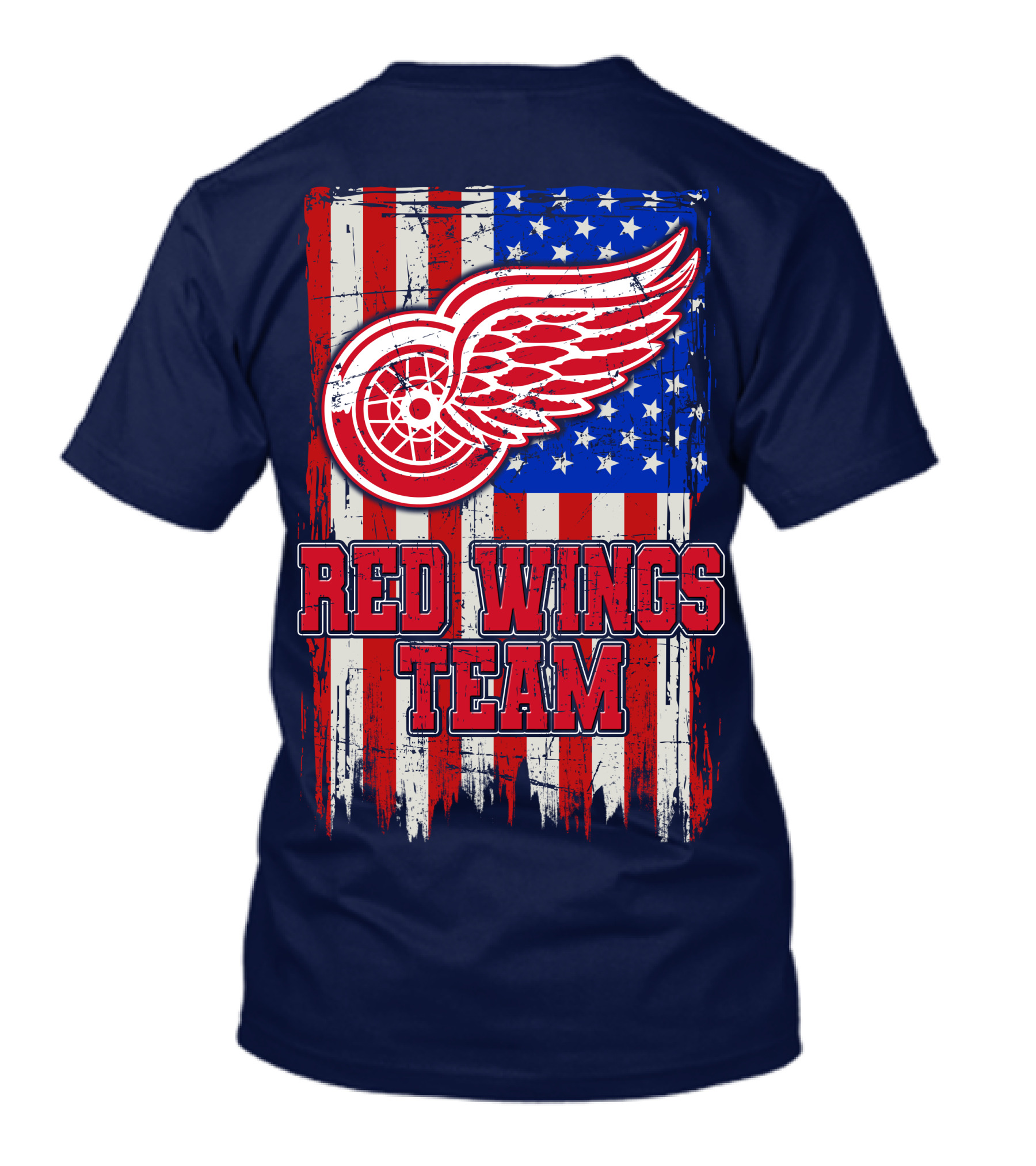Detroit Red Wings Team American Flag T-Shirt