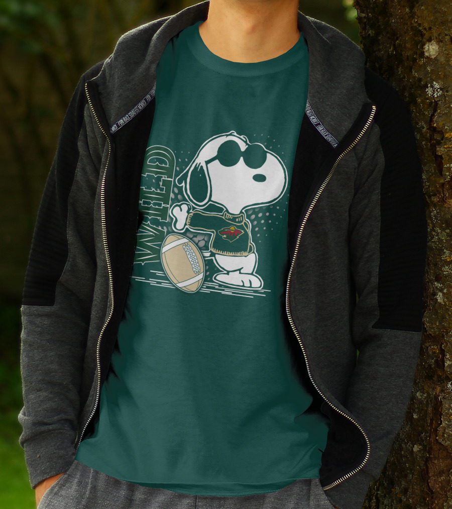 Minnesota Wild Snoopy Sports Icon Cozy Sweater Football T-Shirt