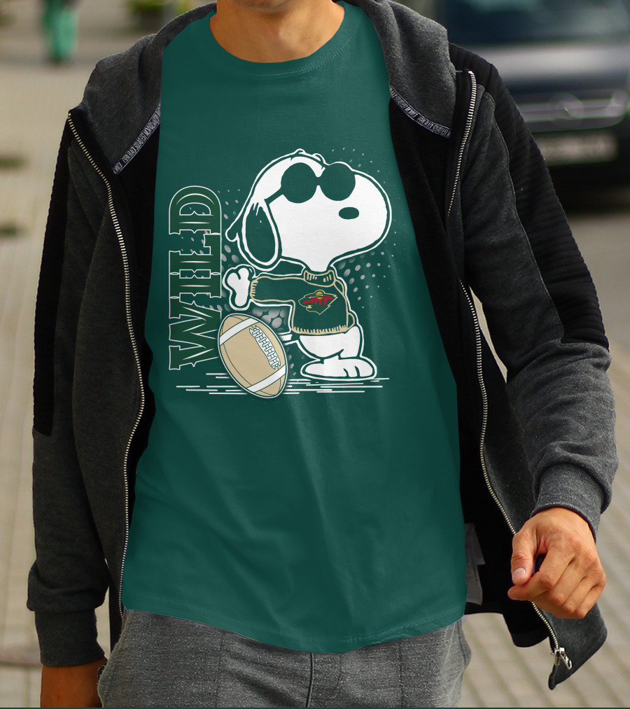 Minnesota Wild Snoopy Sports Icon Cozy Sweater Football T-Shirt