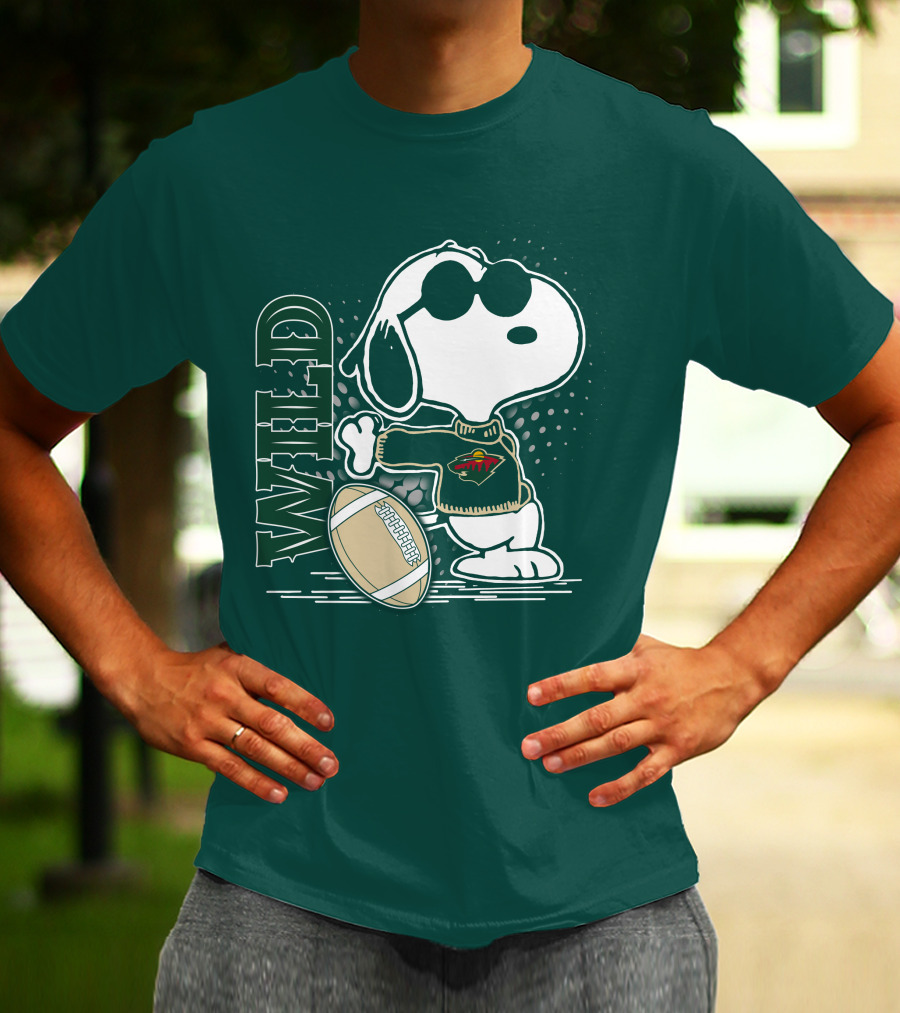 Minnesota Wild Snoopy Sports Icon Cozy Sweater Football T-Shirt