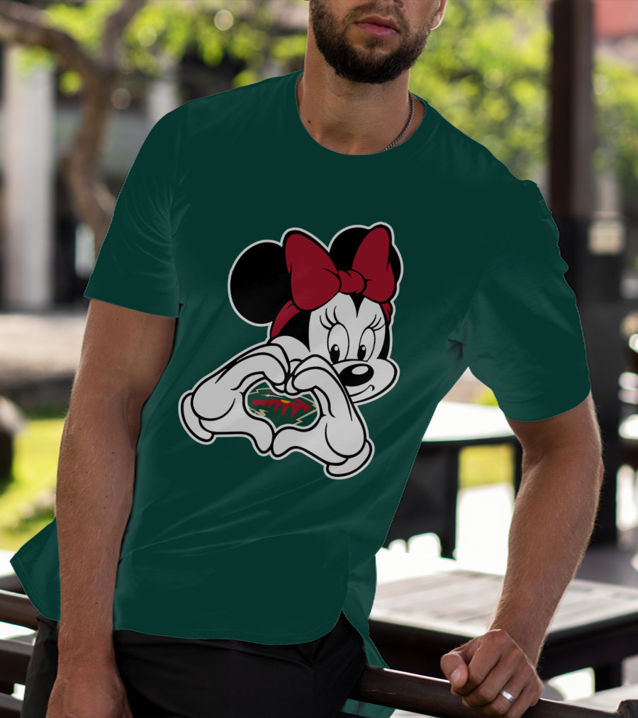 Minnie Heart Minnesota Wild Logo T-Shirt