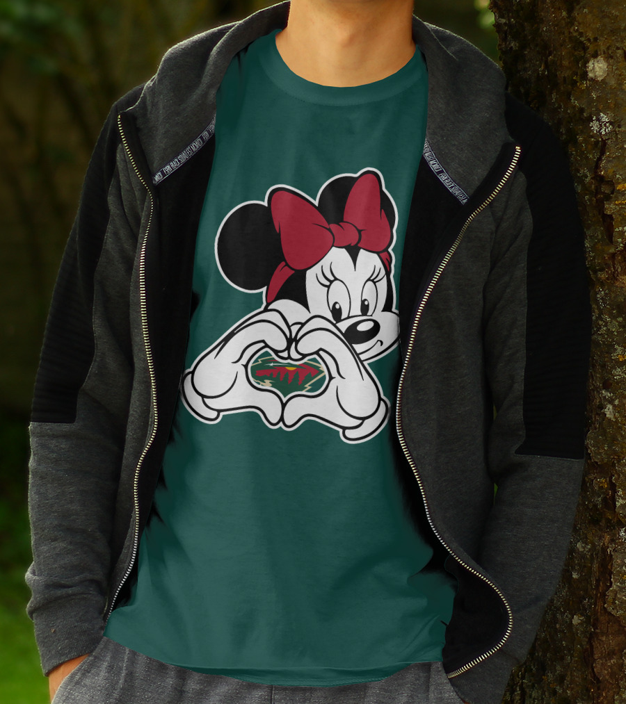 Minnie Heart Minnesota Wild Logo T-Shirt