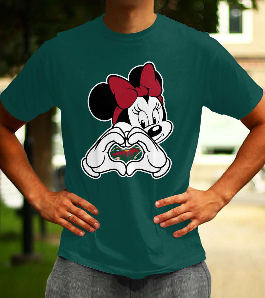 Minnie Heart Minnesota Wild Logo T-Shirt