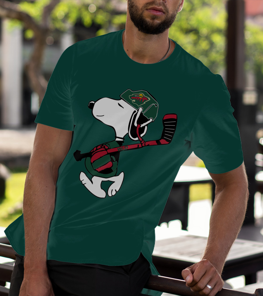 Snoopy Minnesota Wild Hockey Nhl Team Spirit T-Shirt