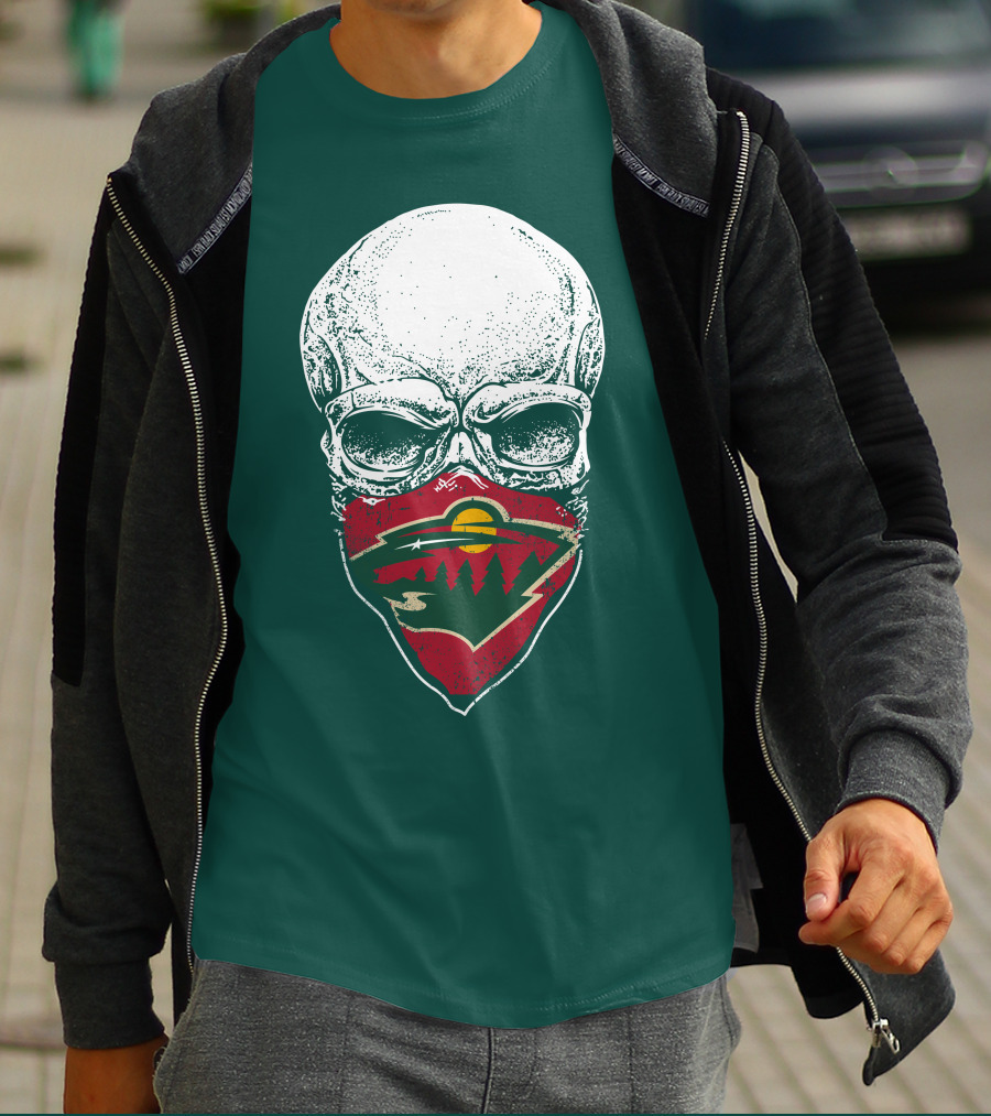 Minnesota Wild Skull Logo Bandana T-Shirt