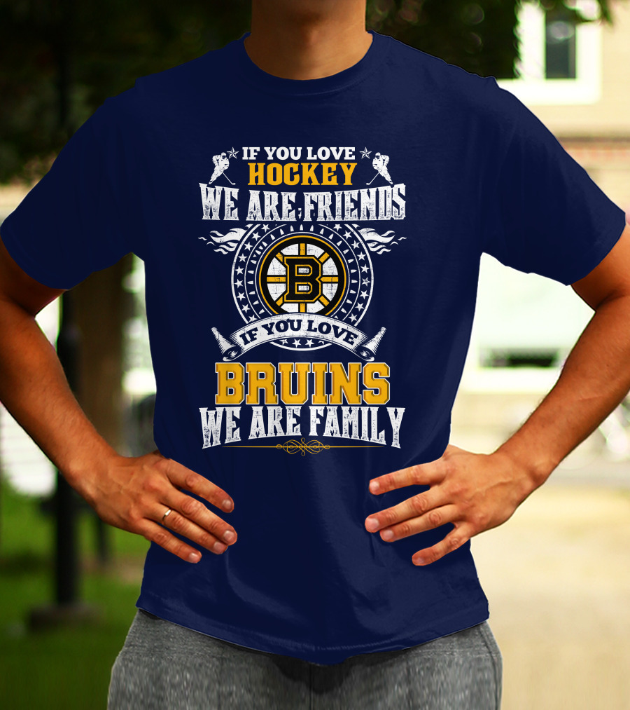 If You Love Hockey We Are Friends Bruins We Are Family T-Shirt
